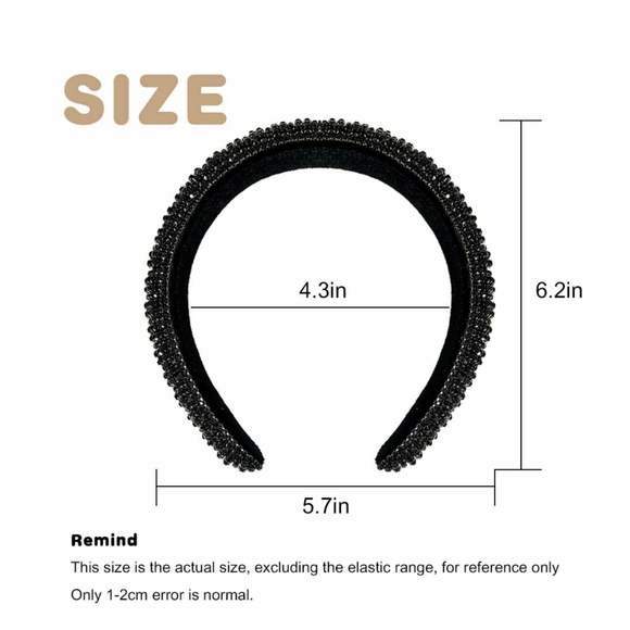 Black Natasha luxury headband Rhinestone wedding or bridal shower - Picture 4 of 10